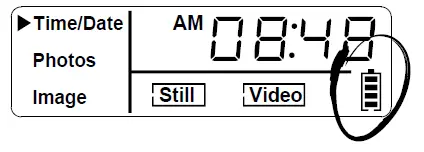 Check the battery level icon