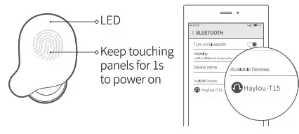 HAYLOU T15 TWS BT Earphone- Stero mode