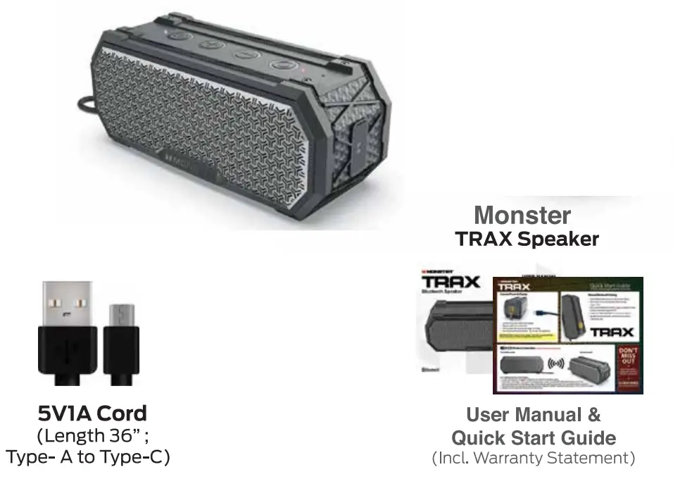 MONSTER MNTRAX Bluetooth Speaker - package contents