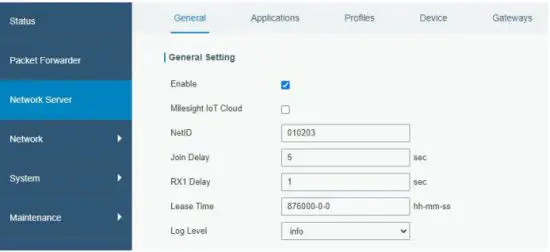 Milesight UG65 Semi Industrial LoRaWAN Gateway - Network Serve