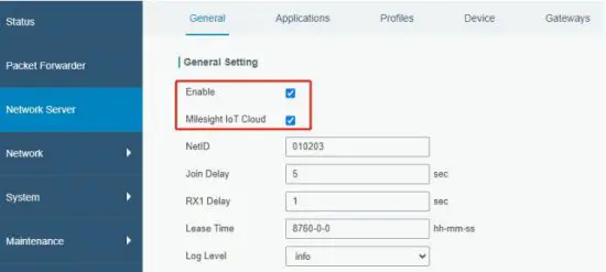 Milesight UG65 Semi Industrial LoRaWAN Gateway - Network Server