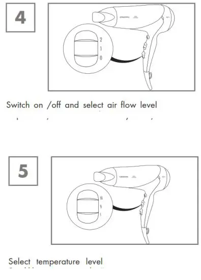 GRUNDIG HD 6480 Ionic Hair Dryer - Switch