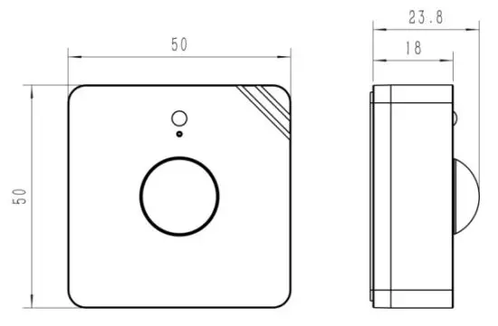 Milesight WS202 LoRaWAN PIR Motion and Light Level Sensor - Dimensions