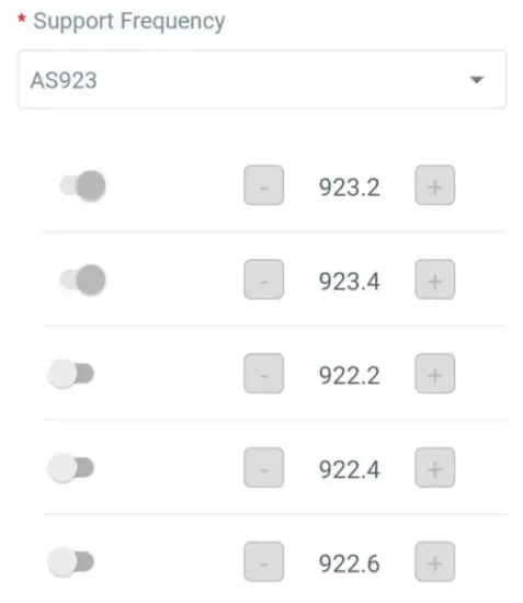 Milesight WS202 LoRaWAN PIR Motion and Light Level Sensor - LoRaWAN Frequency Settings