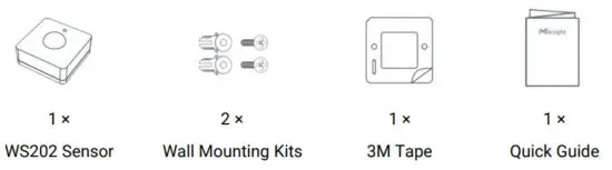 Milesight WS202 LoRaWAN PIR Motion and Light Level Sensor - Packing List