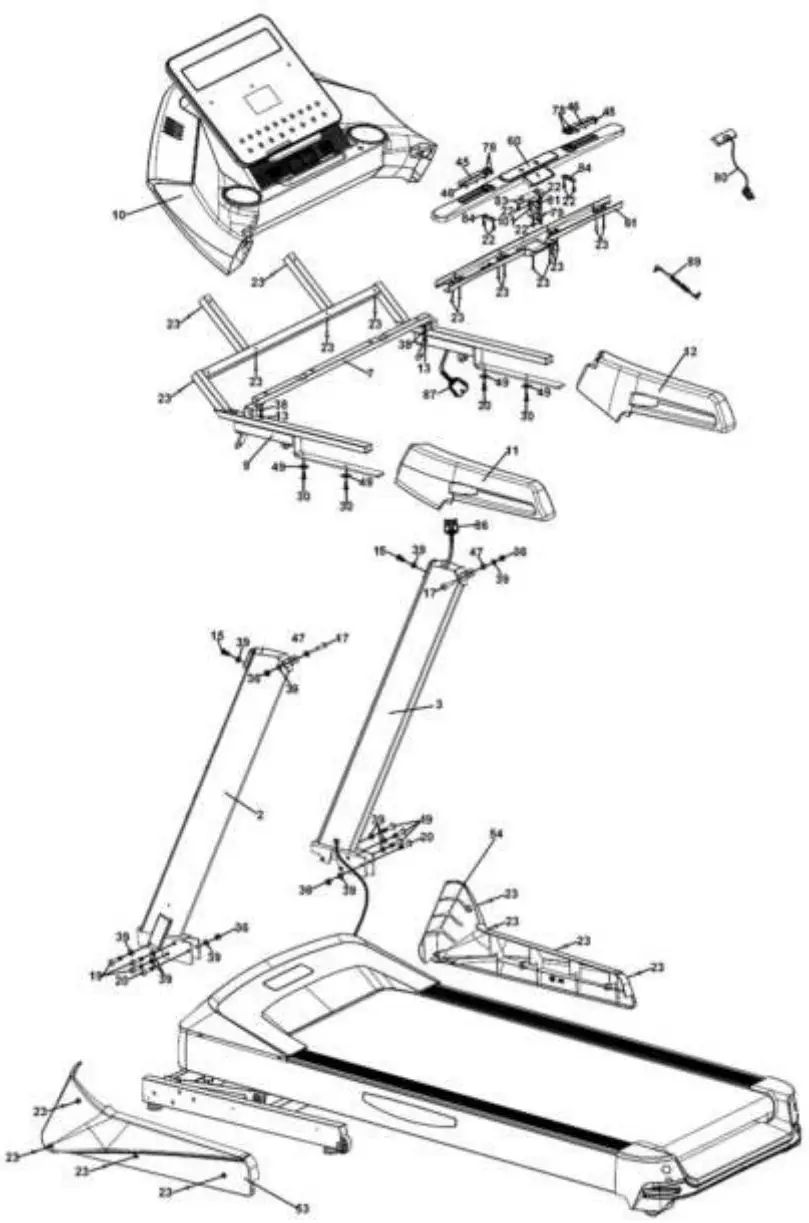 FOCUS FITNESS FFLB032 Jet 9 iPlus Treadmill - Hardware