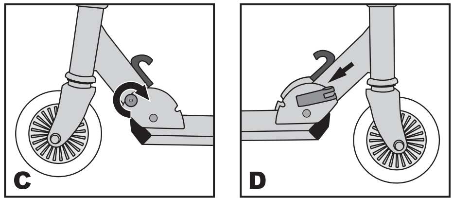 ZINC Two Wheeled Folding Scooter Rider fig 1