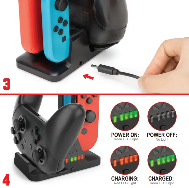 NITHO NSW CHPR K Dual Charger Pro 2 In 1 Charging Station For Switch Controllers - parts 2