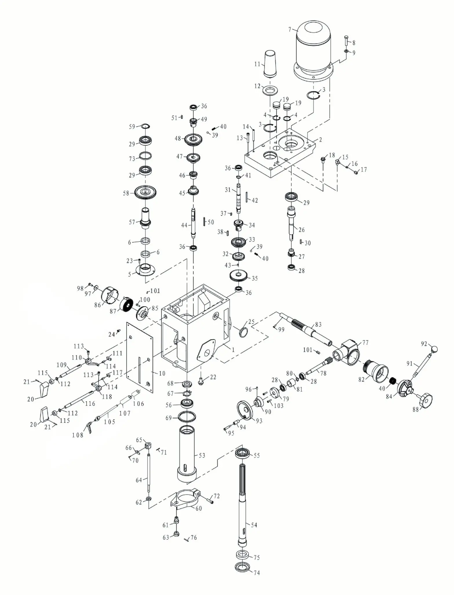 ITM TGD400 Geared Head Drilling Machine - MACHINE PARTS 2