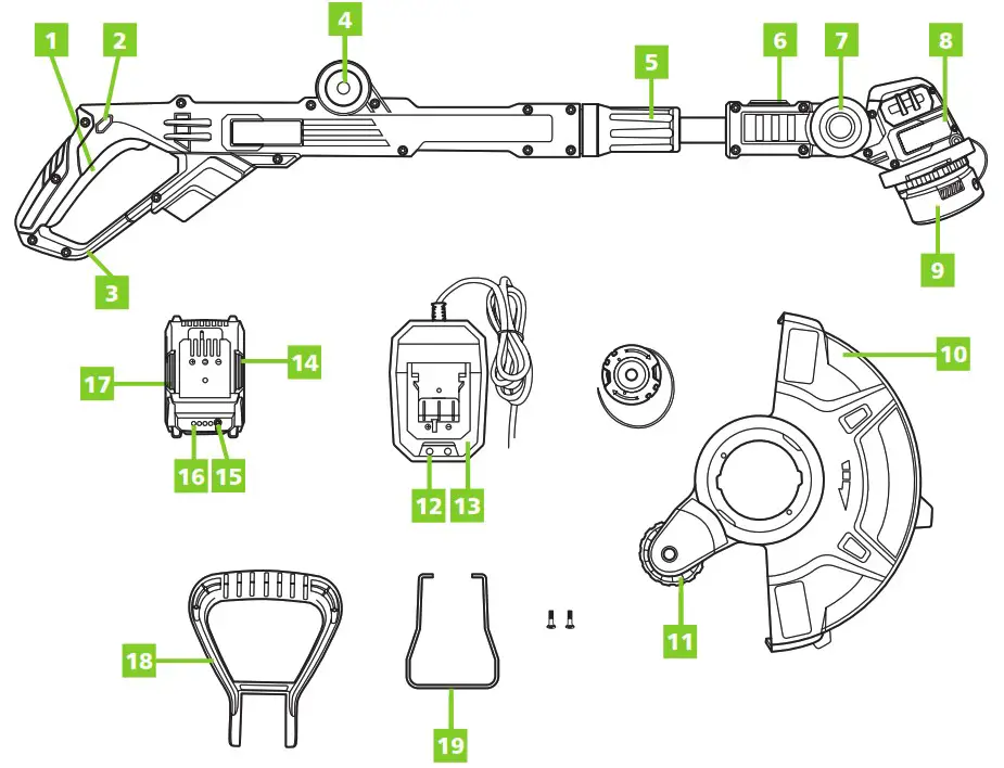 GREENCUT GGT200L Lithium Battery 20V Electric Brushcutter - DETAILED DESCRIPTION OF THE PRODUCT
