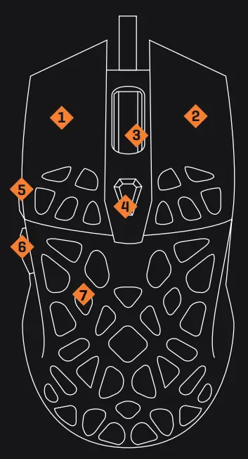 KAIYU 4800 RGB Lightweight Gaming Mouse - 1