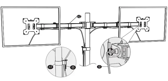 WALI Dual Monitor Desk Mount - Guide the cable
