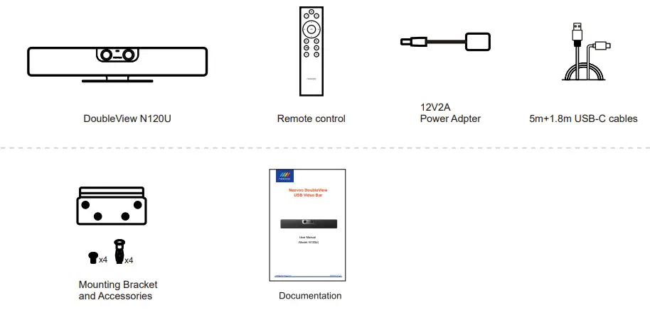 nexvoo N120U Double View USB Video Bar - fig