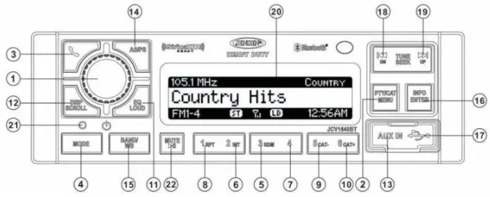 JENSEN JCV1640BT Sirius XM Ready Heavy Duty Radio - USB OPERATION