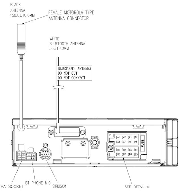 JENSEN JCV1640BT Sirius XM Ready Heavy Duty Radio - antanna