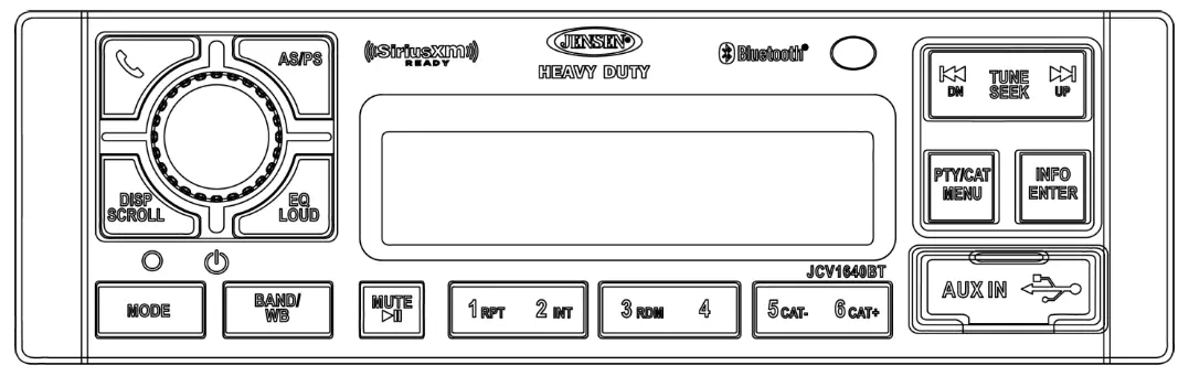 JENSEN JCV1640BT Sirius XM Ready Heavy Duty Radio
