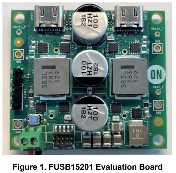 onsemi FUSB15201 Dual nPort Source USB Type C PD Controller Evaluation Board