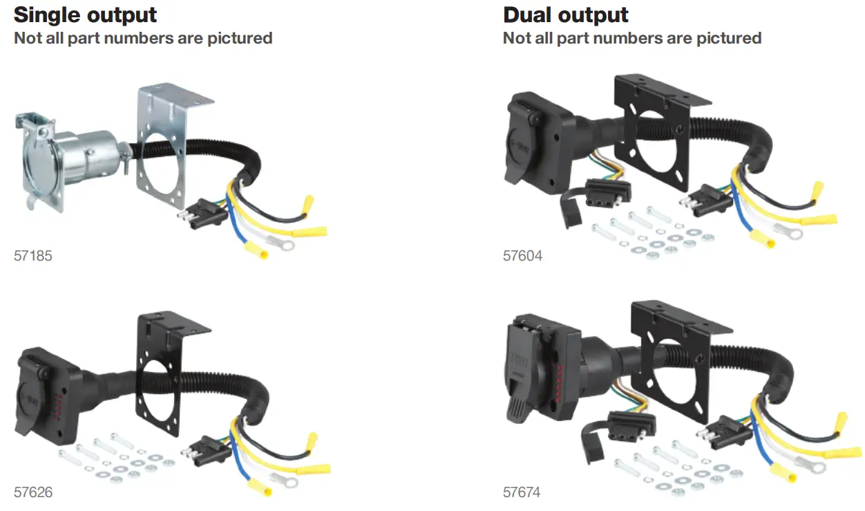 CURT 57184 4-Way Flat Electrical Adapters - fig1