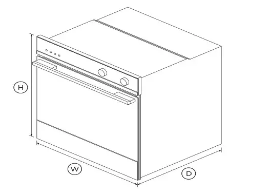 FISHER PAYKEL OB24SCD7PX1 24 Inch Oven with Self Cleaning Function - DIMENSIONS