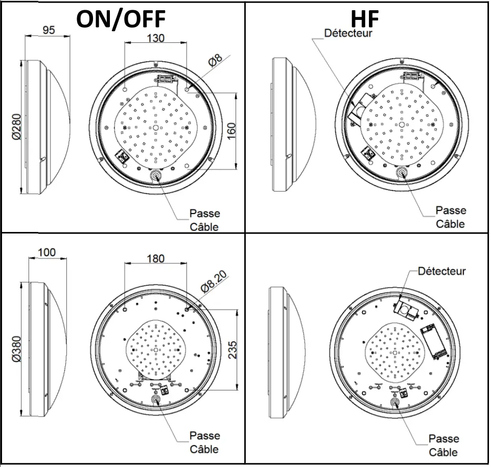 891300 Omegaled 2108lm HF PRE BL 4000K Dimensions