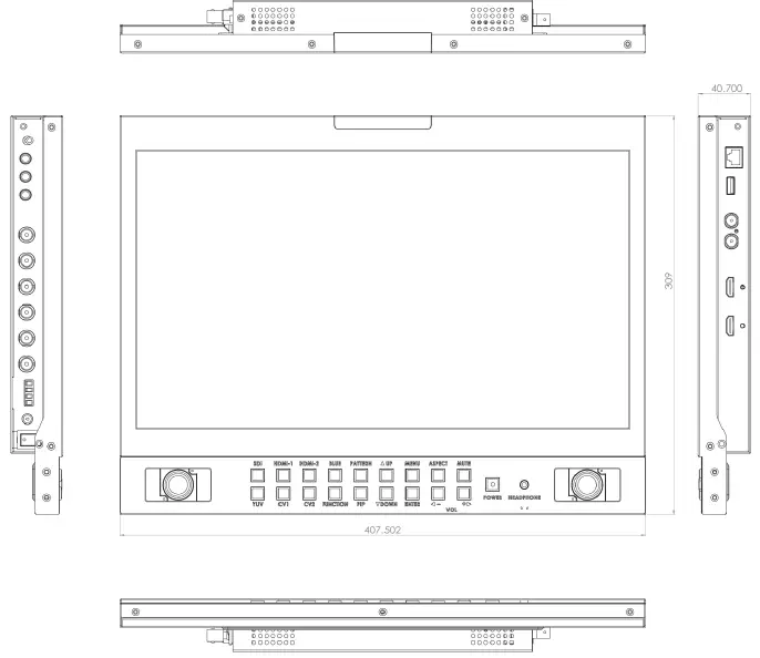 datavideo TLM-170P 17-inch LCD 7U Rack Mount 10