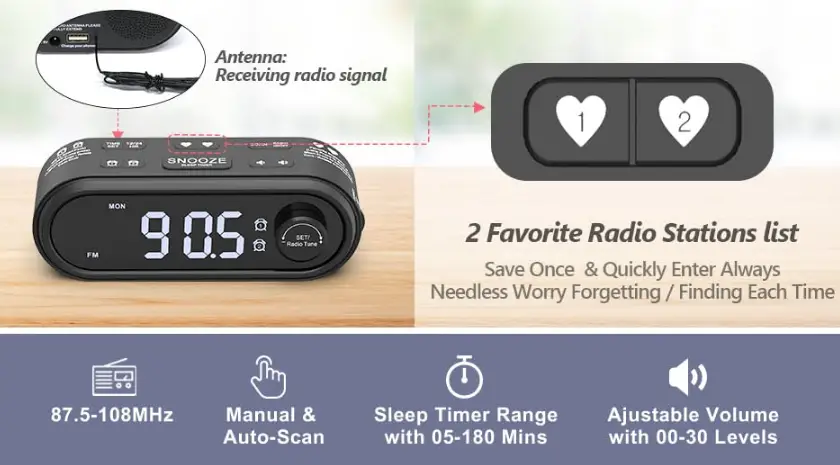REACHER-Weekday-Weekend-Dual-Alarm-Clock-Radio-fig-2