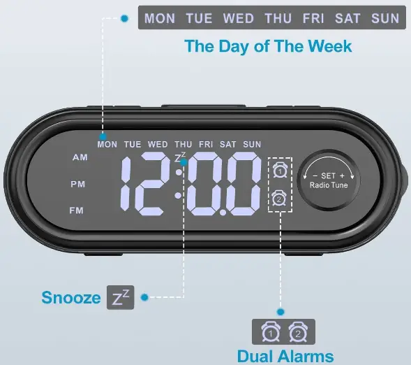 REACHER-Weekday-Weekend-Dual-Alarm-Clock-Radio-fig-6