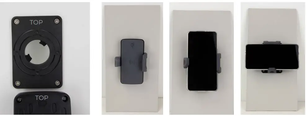 ITC Rotating Phone Holder Instruction Manual - Snap the holder into the mounting plate making