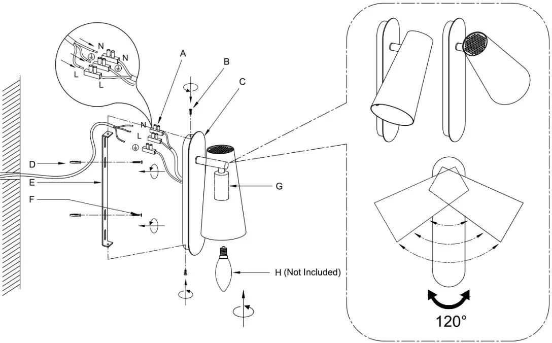 Lucci decor 309130 309131 Precise Wall Lamp Matte Black - Figure 1