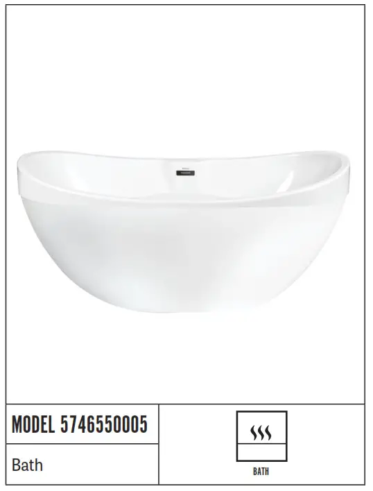 MANSFIELD 5746550005 Whitley Freestanding Baths 35-in W x 70-in L White