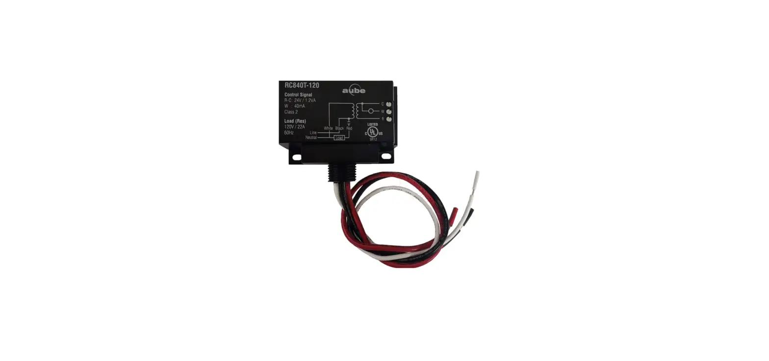 Aube Rc840t On/off Switching Electric Heating Relay With Built In 24v Transformer Installation Guide