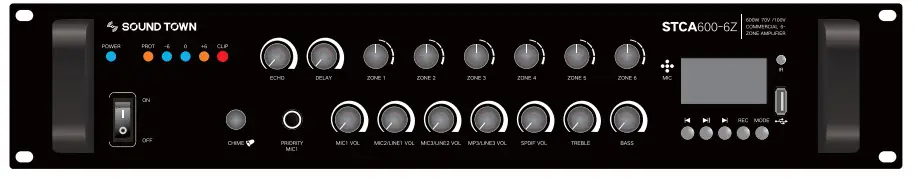 SOUND TOWN STCA Series Public Address Amplifier with Optical -