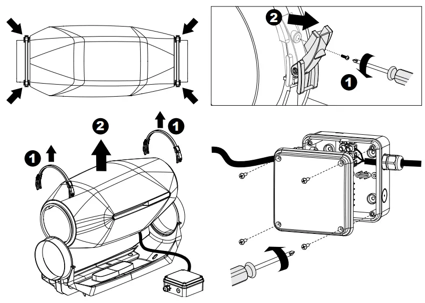 VENTS Stream EC Plastic Sound Insulated Fan - connected to the air duct