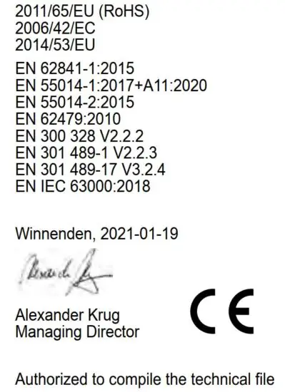 FIG 12 EC DECLARATION OF CONFORMITY