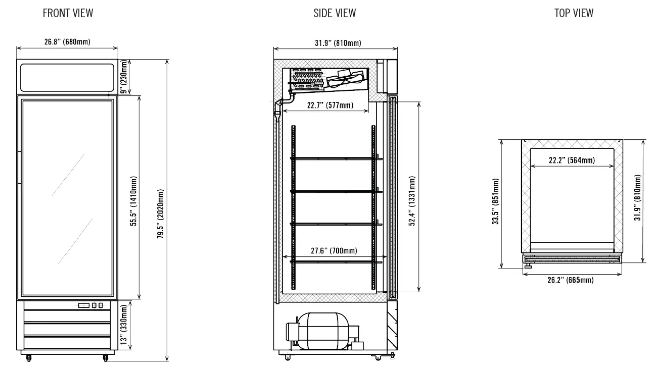 MAXX COLD MXM1-23FHC-ICE 27 Inch Glass Door Ice Merchandiser Freezer 1