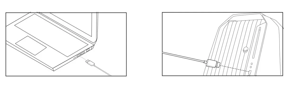 ALIENWARE AW558 Advanced Gaming Mouse - Insert mouse usb plug into usb port on your computer.