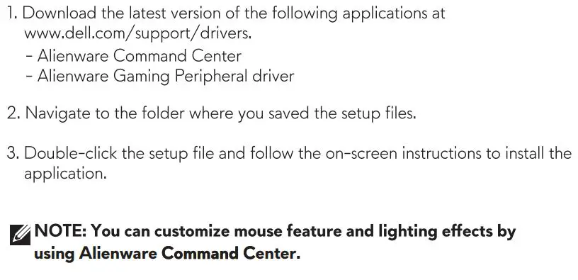 ALIENWARE AW558 Advanced Gaming Mouse - Installing AWCC from the Dell Support website