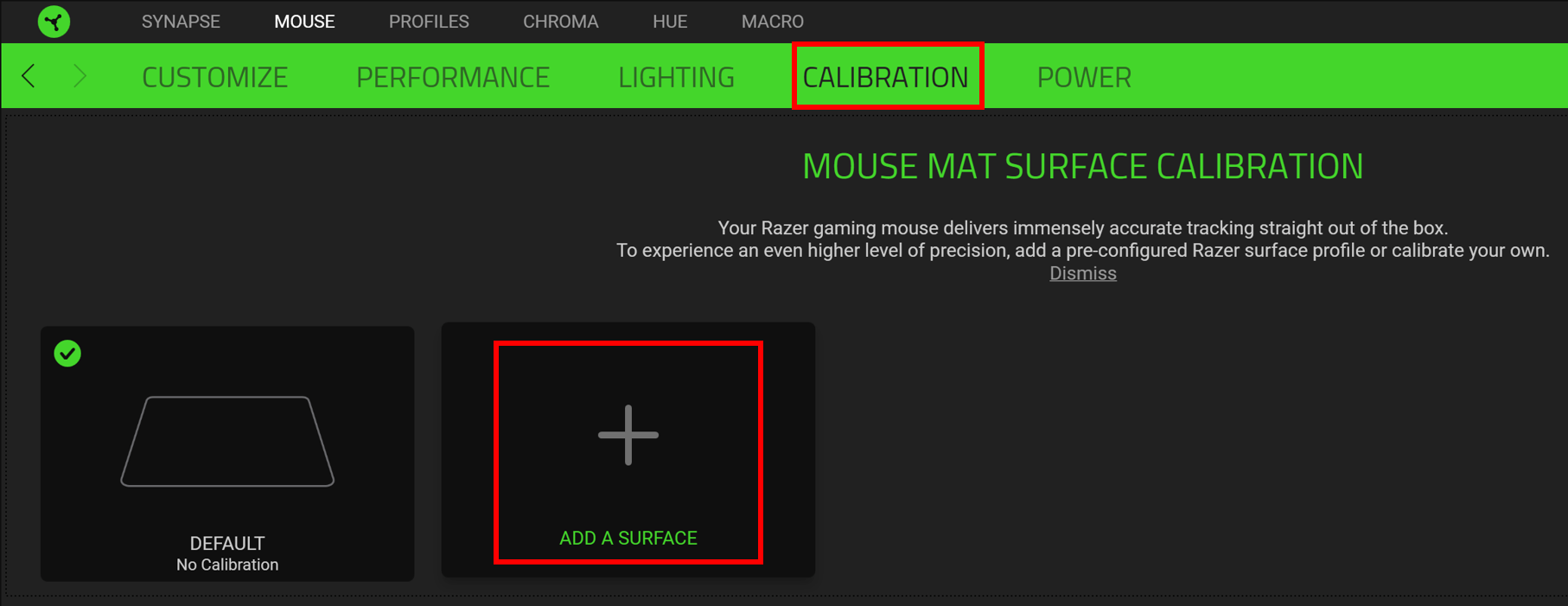 use the Surface Calibration feature