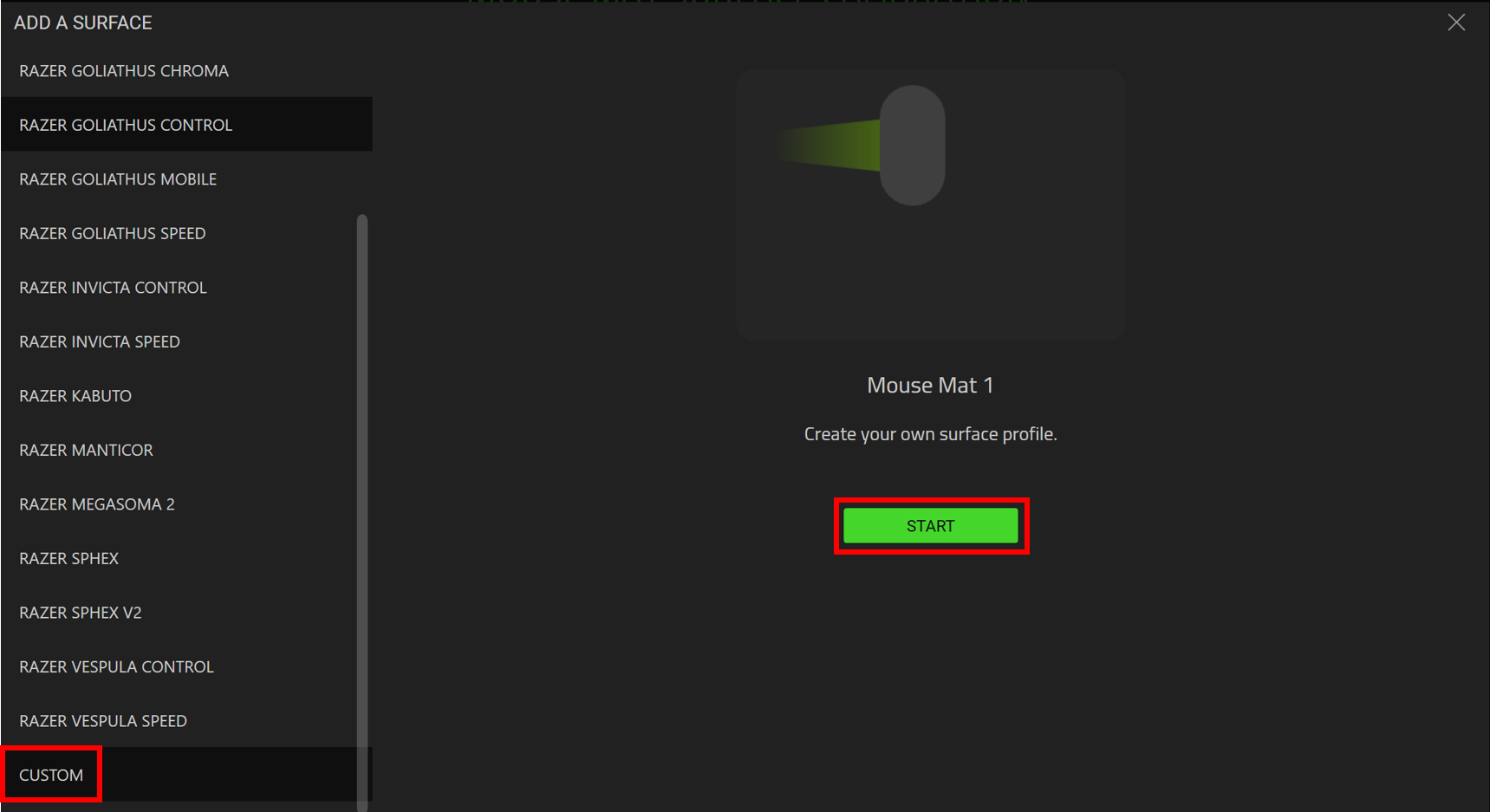 use the Surface Calibration feature