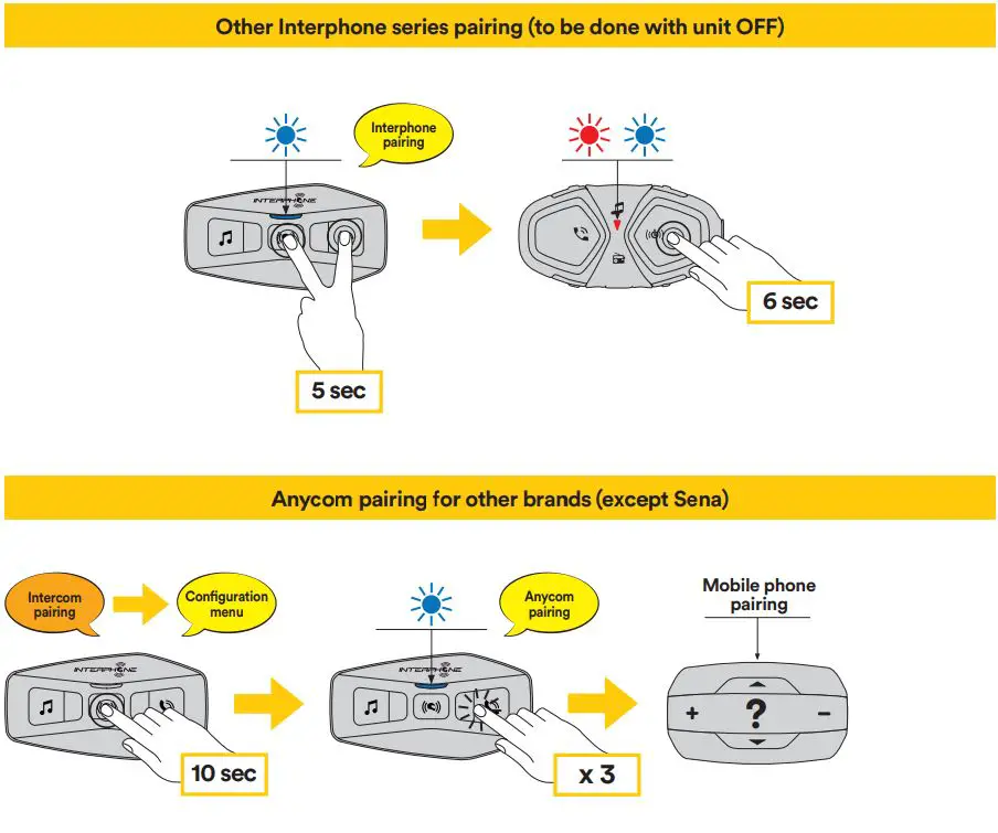 INTERPHONE U-COM 2 Twin Motorcycle Pack User Guide - Bluetooth® Intercom - other pairings