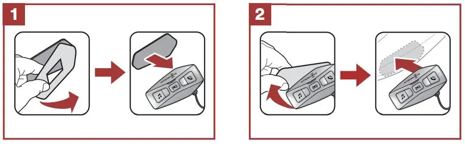 INTERPHONE U-COM 2 Twin Motorcycle Pack User Guide - Using the double sided adhesive tapes for main unit