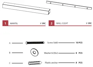 northbeam SLF0220115010 60 Inch Distressed Fireplace - CARE INSTRUCTIONS 2