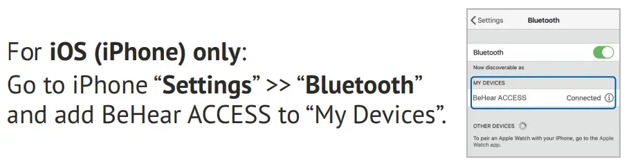 behear access ABH 120 Wear Hear Advanced Personal Hearing Amplifier - bluetooth