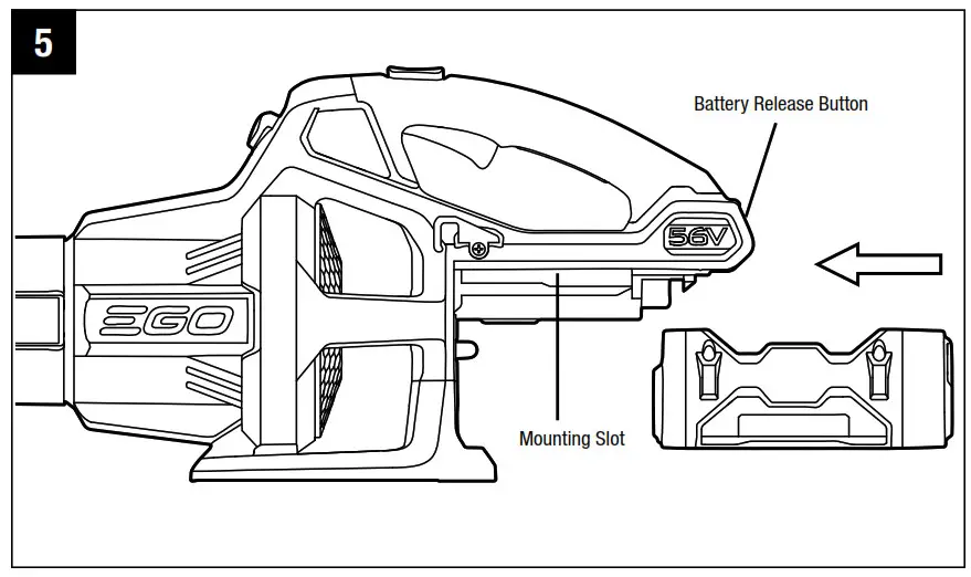EGO LB5300 56 Volt Lithium ion Cordless Blower - battery pack