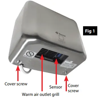 Eterna SSHDA-2500 2500W High Performance Automatic Hand Dryer-fig2