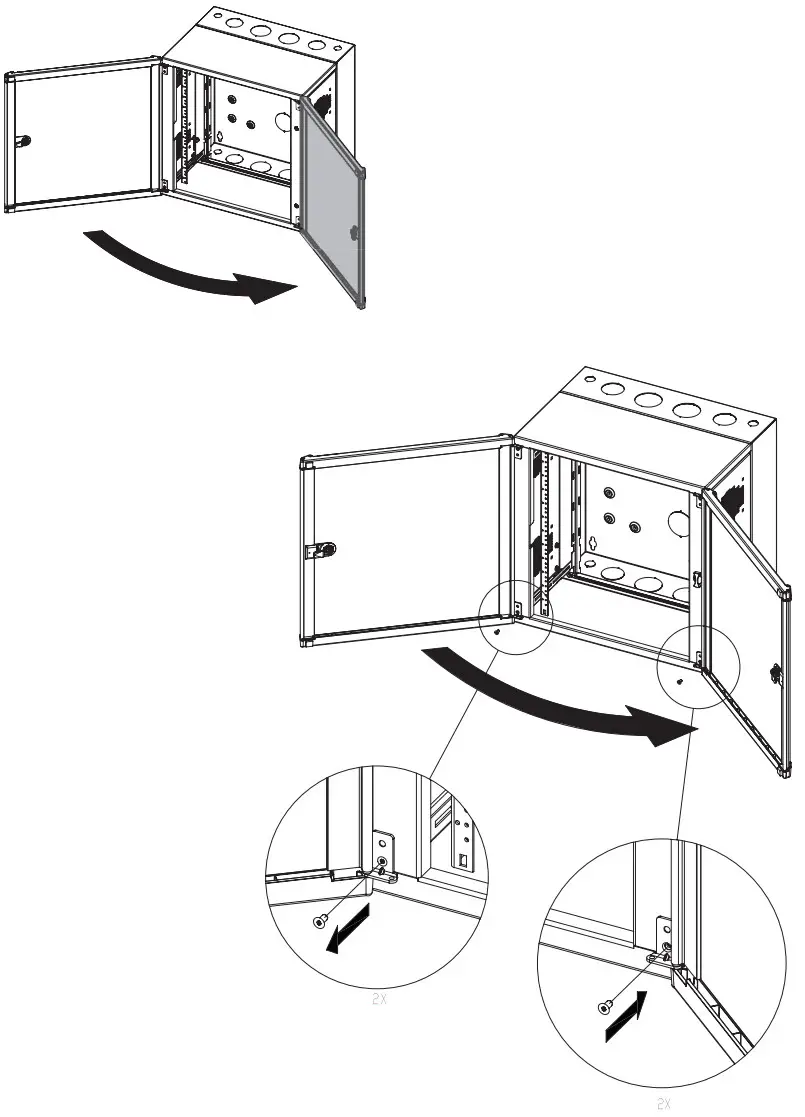 BLACK BOX WMD12 2425 PQU Double Hinged Cabinet Plexiglass Window Door - REVERSING DOOR