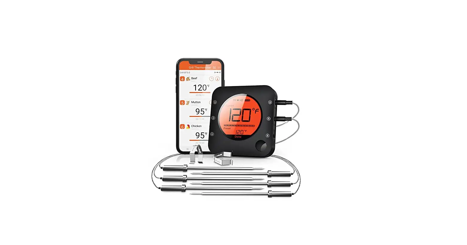 Merchsource 8001003 Bluetooth Grill Thermometer Instruction Manual