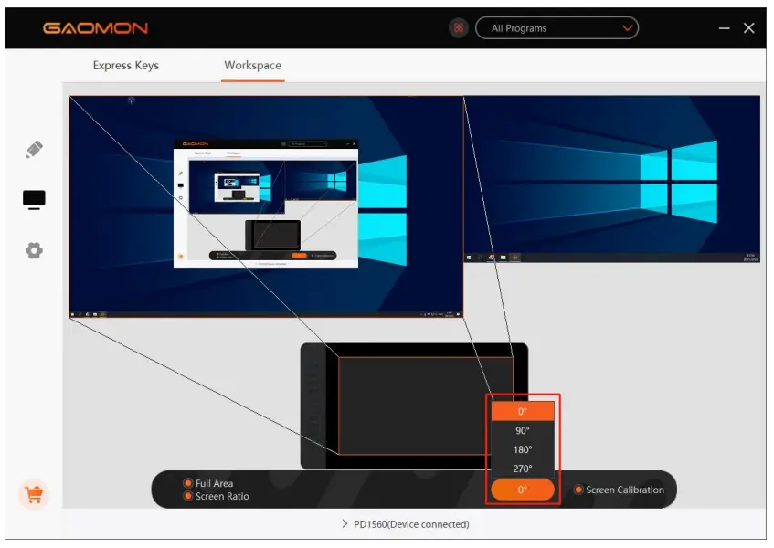 GAOMON PD1560 Graphics pen Display - Area Setting 3