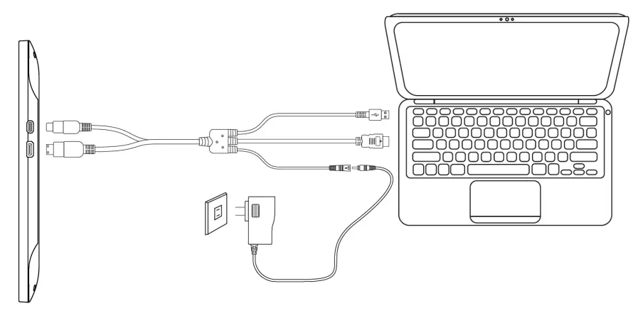 GAOMON PD1560 Graphics pen Display - Display Connection