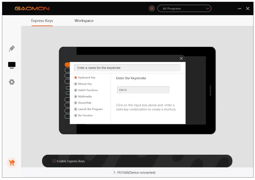GAOMON PD1560 Graphics pen Display - Function Setting 2